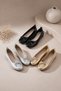 Nora Women's Gold Ballerina Shoes with Bow Detail, Stylish and Comfortable Daily Shoes - 4