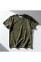 Basic Style Unisex Haki Waffle Kumaş Basic Tişört T-Shirt - 4