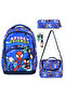 Spider Blue Spider Patterned Triple Boys' Primary School Bag Set (Bag Thermal Lunch Bag Pen Holder) - 3