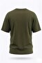 Basic Style Unisex Haki Waffle Kumaş Basic Tişört T-Shirt - 3