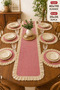 7-Piece Red (Checkered) Pötikare Runner and 6-Piece Ruffled Supla Set
