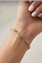 Vip Series Eye Detailed Zircon Stone Gold Bracelet