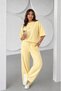 Women's half sleeve blouse and bottom lace-up wide leg two-piece set - 5