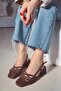 Bobby Buckle Open Back Cross Strap Short Block Heel Bitter Brown Suede Women's Shoes - 2