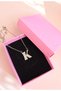 K Letter Necklace - K Letter Necklace - Lettered Steel Necklace - Steel Necklace with Stones and Letters