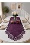 Plum Color Suede Fabric Runner 40X140 cm Table Size - Modern Design