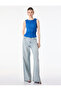 Bürümcük Fabric Textured Slim Fit Sleeveless Crew Neck Cobalt Tank Top - 2