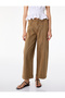 Regular Waist Ribbed Short Wide Leg Pants with Pocket Detail - Culotte Jeans - 3