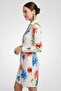 Women Floral Pop Drape Shirt Dress, Multicolor - 4