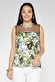 Woman Crew Neck Floral Print Tank Top, Multicolor