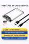 علبة قرص صلب خارجي مقاس 2.5 بوصة مع كابل USB 3.0 نوع C لنقل البيانات بسرعة عالية - 4
