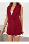 Jacket Collar Line Vest - Burgundy - 5