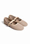 Mink Knitwear Mesh Gold Buckle Belt Strap Ballerinas Summer Ballerinas Stc1285 - 2