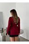 Tie-Detail Jacket - Burgundy - 3