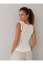 Openwork Knitwear Athlete - Summer Stylish and Comfortable Women's Blouse with Tie Straps - 2