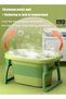 Foldable Collapsible Baby Bathtub with Ergonomic Ridge Pad,Portable Travel Washing Tub for Infants and Toddlers - 5