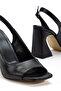 Emily Women's Black Skin Special Design Heel Classic Heeled Shoes - 3
