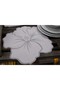 Embroidered Gray Floral Print Table Presentation Placemats 6 Pieces