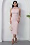 Halter Neckline Rose Beaded Dress Bal170 - 5
