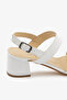 White Genuine Leather Women's High Heels Sandals Classic High Heels - 7