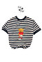 Dog Outfit Dog T-Shirt Black and White Striped Teddy Printed Dog Dress