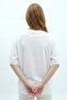 Women's Short Sleeve Cotton Pack Ecru Oversized T-Shirt - 6