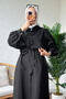 2180 Trench Coat with Bolero Detail - Black - 2