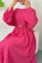 Flared Skirt Linen Set 31287 - Fuchsia - 2