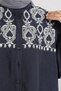 Embroidery Detailed Balloon Sleeve Shirt Y0103 - Dark Blue - 5