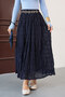 Elastic Waist Gipeli Maxi Skirt 0084 - Dark Blue