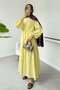 Waist Gathered Layered Dress 2378 - Yellow - 3