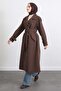 Trench Coat with Back Pockets and Button Detail 5979 - Brown - 2