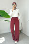 Elastic Waist Casual Trousers 2382 - Claret Red - 3