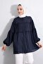 Layered Ruched Shirt Y0098 - Dark Blue