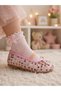 Girls' Ballerina Flats with Velcro Bow Detail, Non-Slip Lightweight Sole, Suitable for Kindergarten and Daycare.