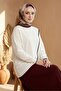 White Asymmetric Cut Knitwear Sweater 1194 - 3