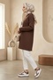 Asiya Oversize Bear Embroidered Hooded Tunic 1335 - Brown - 5