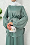 Satin Skirt Suit 2283 - Mint Green - 4