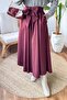 Bow Detailed Flared Skirt 2197 - Bordo - 2