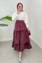 Layered Flared Skirt 2306 - Bordo - 2
