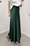 A-Line Satin Skirt 0031 - Emerald Green - 2