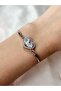 Women's Silver Color Nested Stone Heart Bracelet - 2
