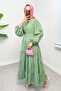 Hakim Collar Hijab Dress 2268 - Light Green - 3