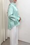 Ruffle Detailed Oversized Shirt 0057 - Mint Green - 2