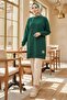 Coat of Arms Slit Detail Tunic 1665 - Emerald Green - 2