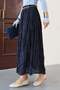 Elastic Waist Gipeli Maxi Skirt 0084 - Dark Blue - 3