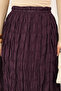 Elastic Waist Gipeli Maxi Skirt 0084 - Mürdüm - 5