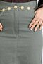 Contrast Stitching Pieces of Denim Skirts Y0115 - Khaki - 5