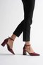 Burgundy Patent Leather Women's Heeled Shoes Tr08Ms11H