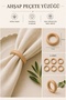 6 Piece Natural Wooden Napkin Ring Set - Raw Unpolished Napkin Ring 5 cm - 5